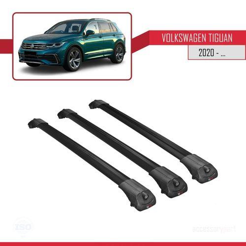Volkswagen Tiguan 2020-2023 Arası ile uyumlu ACE-1 Ara Atkı Tavan Barı SİYAH 3 ADET BAR