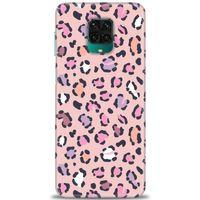 Xiaomi Redmi Note 9 Pro Kılıf HD Baskılı Kılıf - Pembe Leopar + Tam Ekran Koruyucu