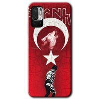 Redmi Note 10 5G Kılıf HD Desen Baskılı Arka Kapak - Bozkurt Atam + Kırılmaz Cam