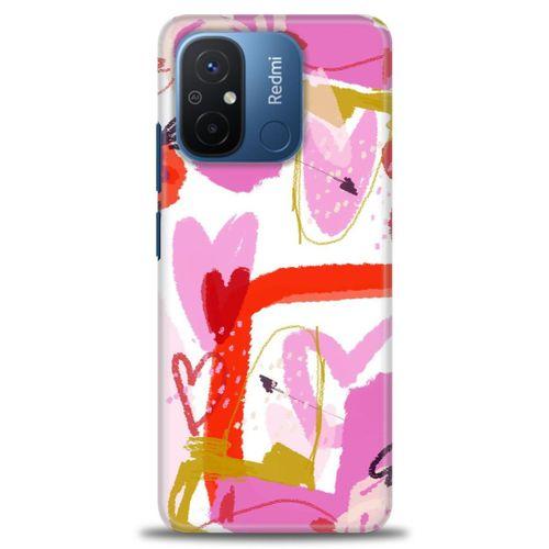 Xiaomi Redmi 12C Kılıf HD Baskılı Kılıf - Pembeler + Tam Ekran Koruyucu