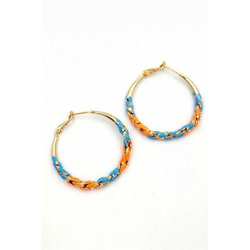 Mineli Halka Küpe - Turuncu