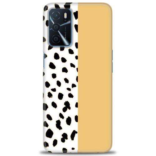 Oppo A16 Kılıf HD Baskılı Kılıf - Sarı ve Puantiye + Tam Ekran Koruyucu