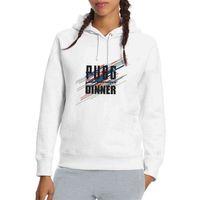 Pubg Playerunknowns Chicken Dinner's Baskılı Beyaz Kadın Kapşonlu Sweatshirt