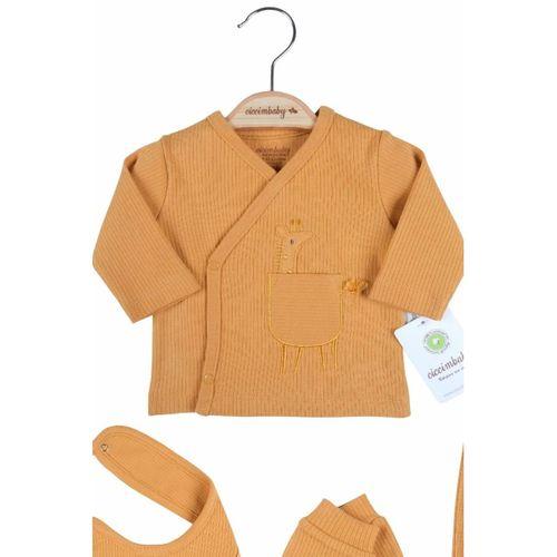 Zürafa Nakışlı Çizgili 5'li % 100 Pamuk Hastane Çıkış Seti