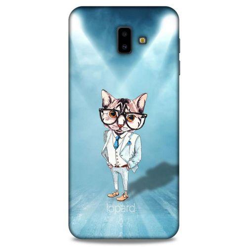 Samsung Galaxy J6 Plus Kılıf FunnyMaX (40) Fit Silikon Kılıf Açık Mavi Kedi
