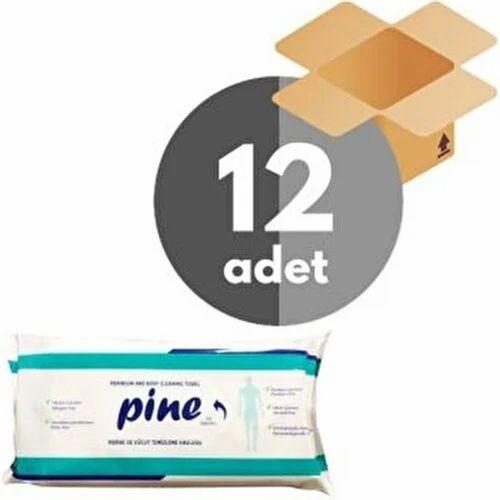 Pine Alkolsüz Hasta Perine Ve Vücut Temizleme Havlusu 52'Li 12paket