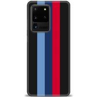 Samsung Galaxy S20 Ultra Kılıf HD Baskılı Kılıf - Bordo Mavi Çubuklar + Tam Ekran Koruyucu