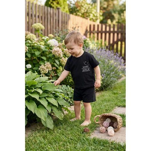 Erkek Çocuk Yazlık Şort Takım Siyah