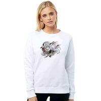 Anime Shiroyasha Baskılı Beyaz Kadın Sweatshirt