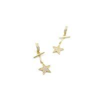 Taşlı Yıldız Küpe - Altın