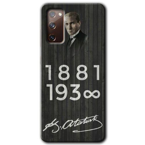 Galaxy S20 FE Kılıf HD Desen Baskılı Arka Kapak - Atatürk Ahşap İmza