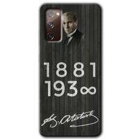 Galaxy S20 FE Kılıf HD Desen Baskılı Arka Kapak - Atatürk Ahşap İmza
