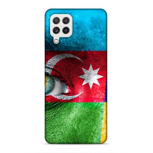 Samsung Galaxy A22 Uyumlu Kılıf Azarbaijan (42) Rugged Armor Kılıf Göz Bayrak