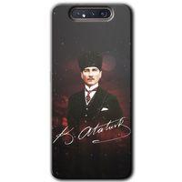Galaxy A80 Kılıf HD Desen Baskılı Arka Kapak - Kemal Atatürk