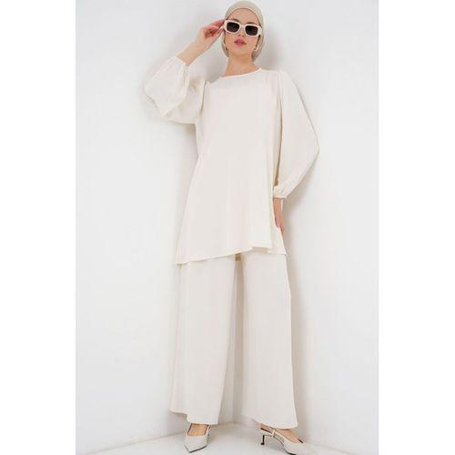 Ayrobin Tunik Pantolon Alt Üst Takım 6712 - Ekru