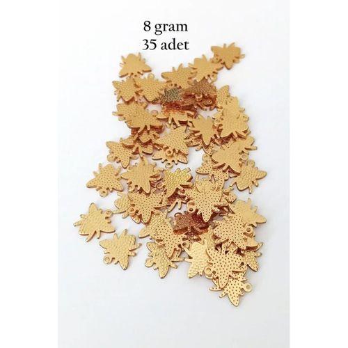 Oya Abiye Bileklik Kolye Pleksi Metalik Plastik Pul Altın Renk 8 gram 35 adet - BNC481