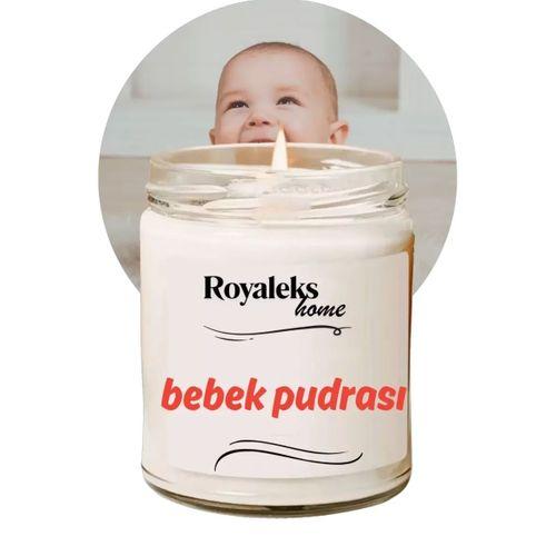 Doğal Özel Seri Kokulu Dekoratif Kavanoz Mum 210 cc - Bebek Pudrası - RYL