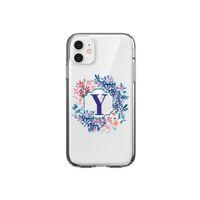 Çerçeveli Çiçekli Y Harfli Şeffaf iPhone 11 Telefon Kılıfı