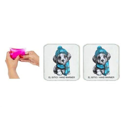 2 Adet Mavi Bereli Köpek Cep Sobası,El Isıtıcı,Sıcak Su Torbası Pvc 10X9,5Cm