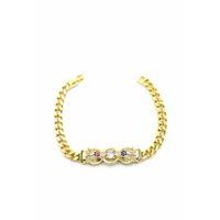 Zirkon Taşlı Leopar Bileklik - Altın