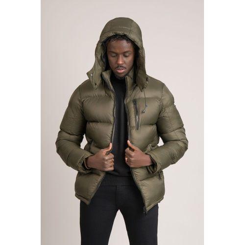 Slimfit Dik Yaka Çıkartılabilir Kapşonlu Astarlı Şişme Mont