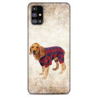 Samsung Galaxy M31s Kılıf Köpek Kıyafetleri (47) Crystal Flex Kılıf Golden Gömlek