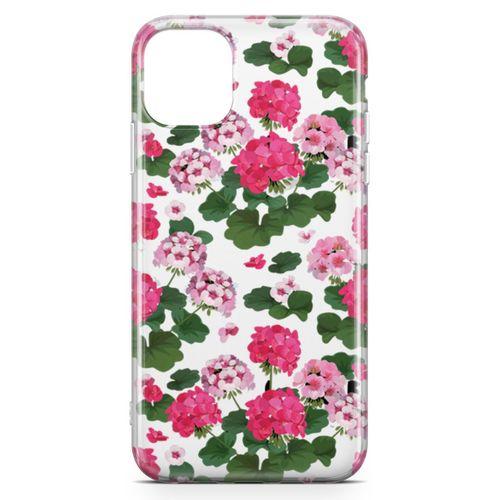 Apple iPhone 11 Pro Max Kılıf Sardunya Çiçeği Arka Kapak Koruma Desenli Full Koruyucu