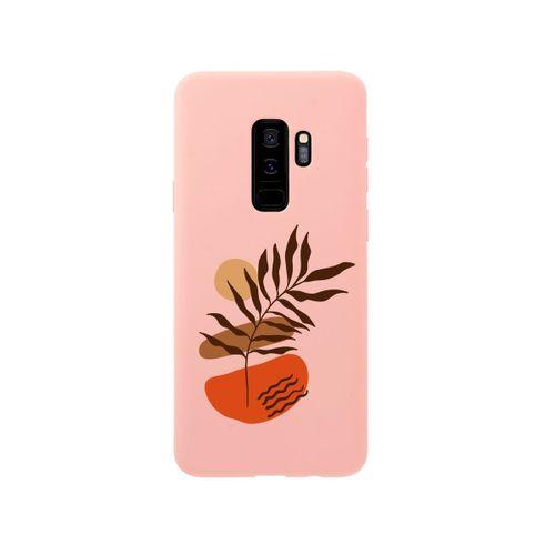 Samsung S9 Plus Floral Art Premium Silikonlu Pembe Telefon Kılıfı