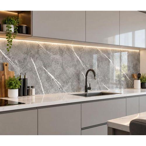 Kendinden Yapışkanlı 1 Adet 30x60cm Gri Mermer Desenli Esnek Banyo Wc Duvar Paneli Kağıdı Tx-058
