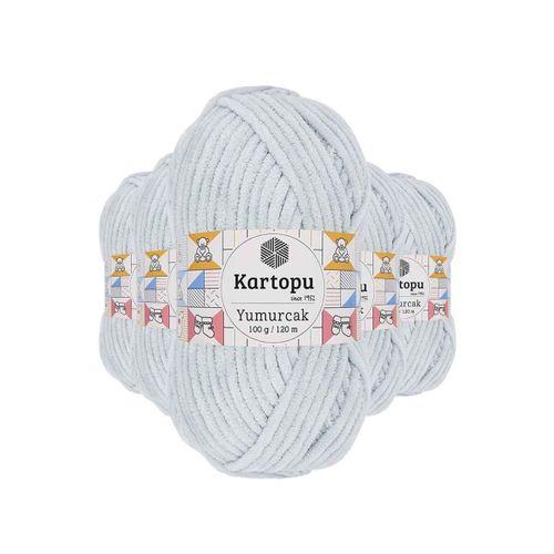 5 Adet Yumurcak Kadife El Örgü İpi Açık Gri K919