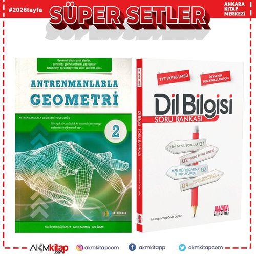 Antrenmanlarla Geometri 2 ve AKM Dil Bilgisi Soru Bankası Seti 2 Kitap