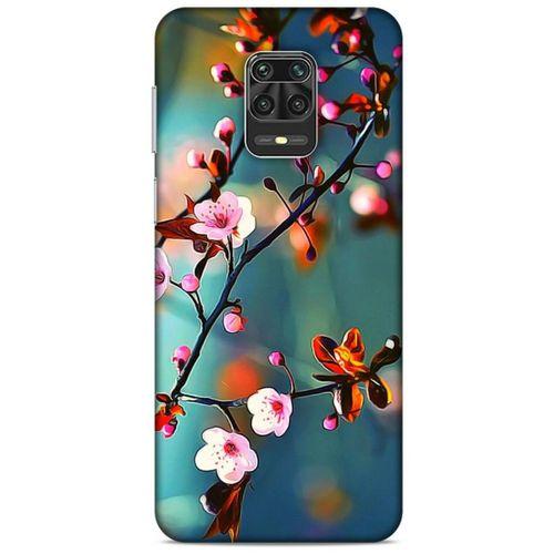 Lopard Xiaomi Redmi Note 9S Uyumlu Kılıf Bahar (45) Liquid Air Kılıf Beyaz Pembe Çiçek