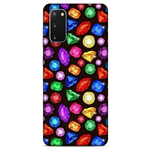 Samsung Galaxy S20 Kılıf Baskılı Özel Seri Taşlı (5) Koruma Kabı