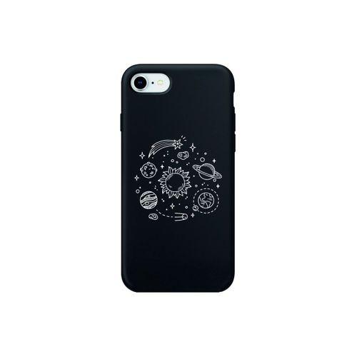 iPhone 7 Güneş Sistemi Desenli Siyah Lansman Kılıf