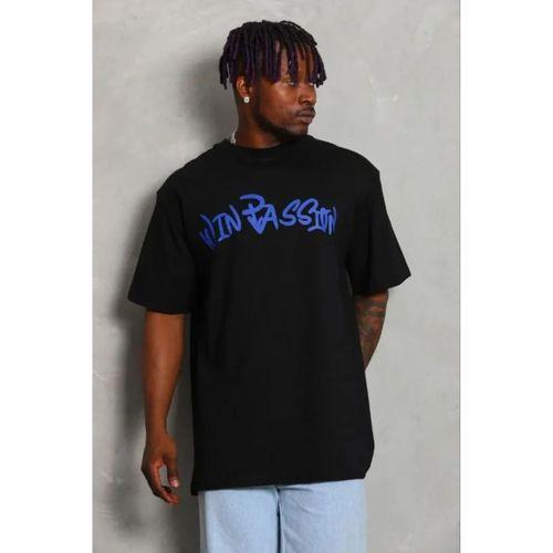 Erkek Baskılı T-Shirt Kısa Kol Bisiklet Yaka Regular Fit Rahat Kalıp Günlük Tişört - Siyah