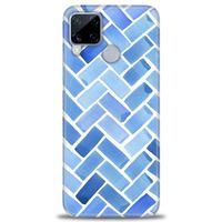 Realme C15 Kılıf HD Baskılı Kılıf - Mavi + Tam Ekran Koruyucu