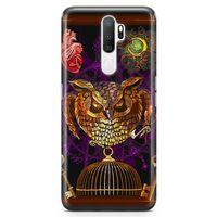 Oppo A9 2020 Kılıf Gotik Baykuş Arka Kapak Koruma Desenli Full Koruyucu