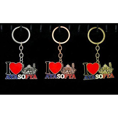 Metal Ayasofya Anahtarlık (ı Love Ayasofya)