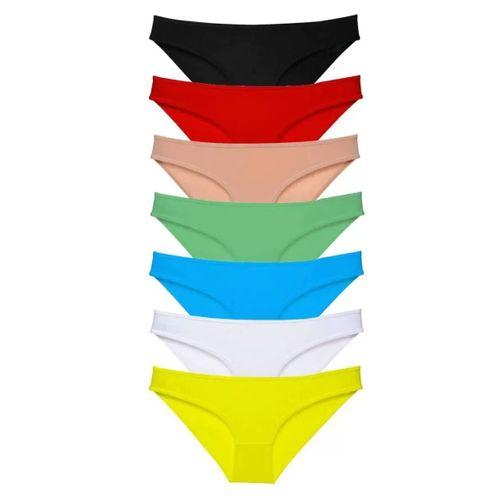 7 Adet Süper Eko Set Likralı Kadın Slip Külot Çok Renkli