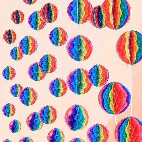 Rengarenk Kağıt Süs Fener 30 Cm 1 Adet