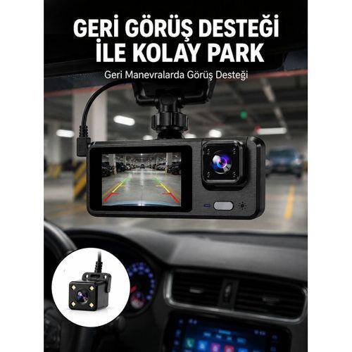 1080p 3 Kameralı Araç Dvr – Döngü Kayıt Ve Geri Görüş Özellikli Yeni Nesil