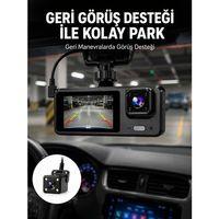 1080p 3 Kameralı Araç Dvr – Döngü Kayıt Ve Geri Görüş Özellikli Yeni Nesil