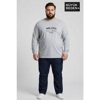 Erkek Büyük Beden Milano İtalia Baskılı 2 İplik Bisiklet Yaka Tişört SPR26BTS942-9