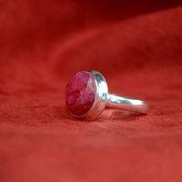 Yakut Taşlı Gümüş  Sadem Yüzük