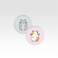 Sevimli Kedi 1 İğneli Rozet 2'li Set (44 mm)