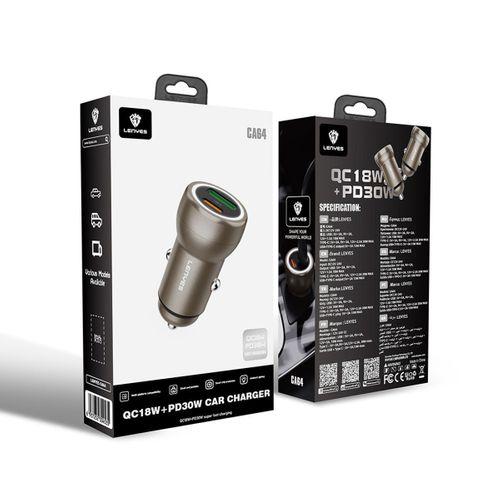 Lenyes CA64 Hızlı Şarj Özellikli Dual USB-A + Type-C Portlu PD Araç Şarj Aleti 30W