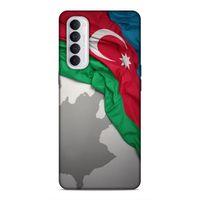 Oppo Reno 4 Pro Uyumlu Kılıf Azarbaijan (9) Kılıf Kumaş Bayrak