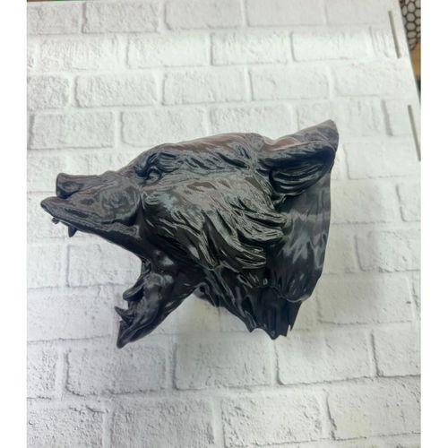 3d Siyah Ayı Başı Duvar Dekoru Modern Asılabilir Heykel 25x19 Cm