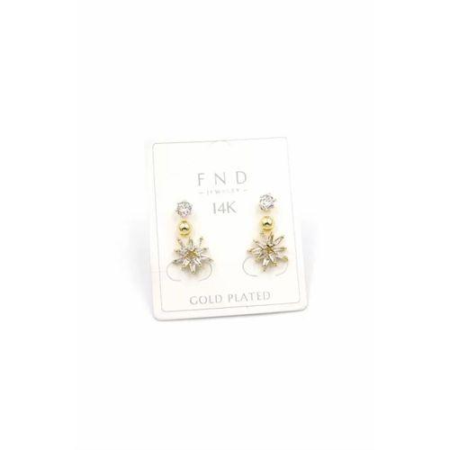 Çoklu Çiçek Küpe - Altın