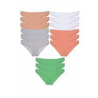 15 adet Süper Eko Set Likralı Kadın Slip Külot Ten Gri Beyaz Pudra Yeşil